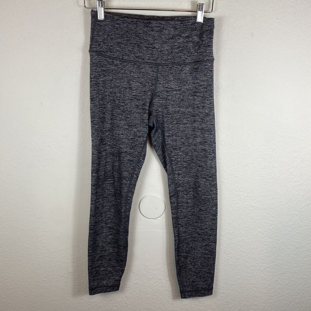 Lululemon Wunder Under Women's Size 8 Leggings Hi-Rise 7/8 Tight Heathered Black